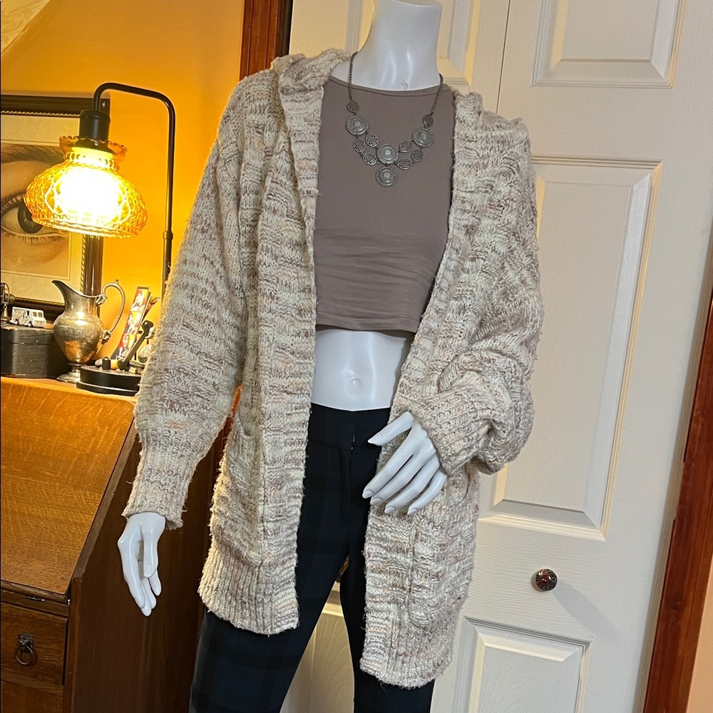 Free People hooded cardigan sweater